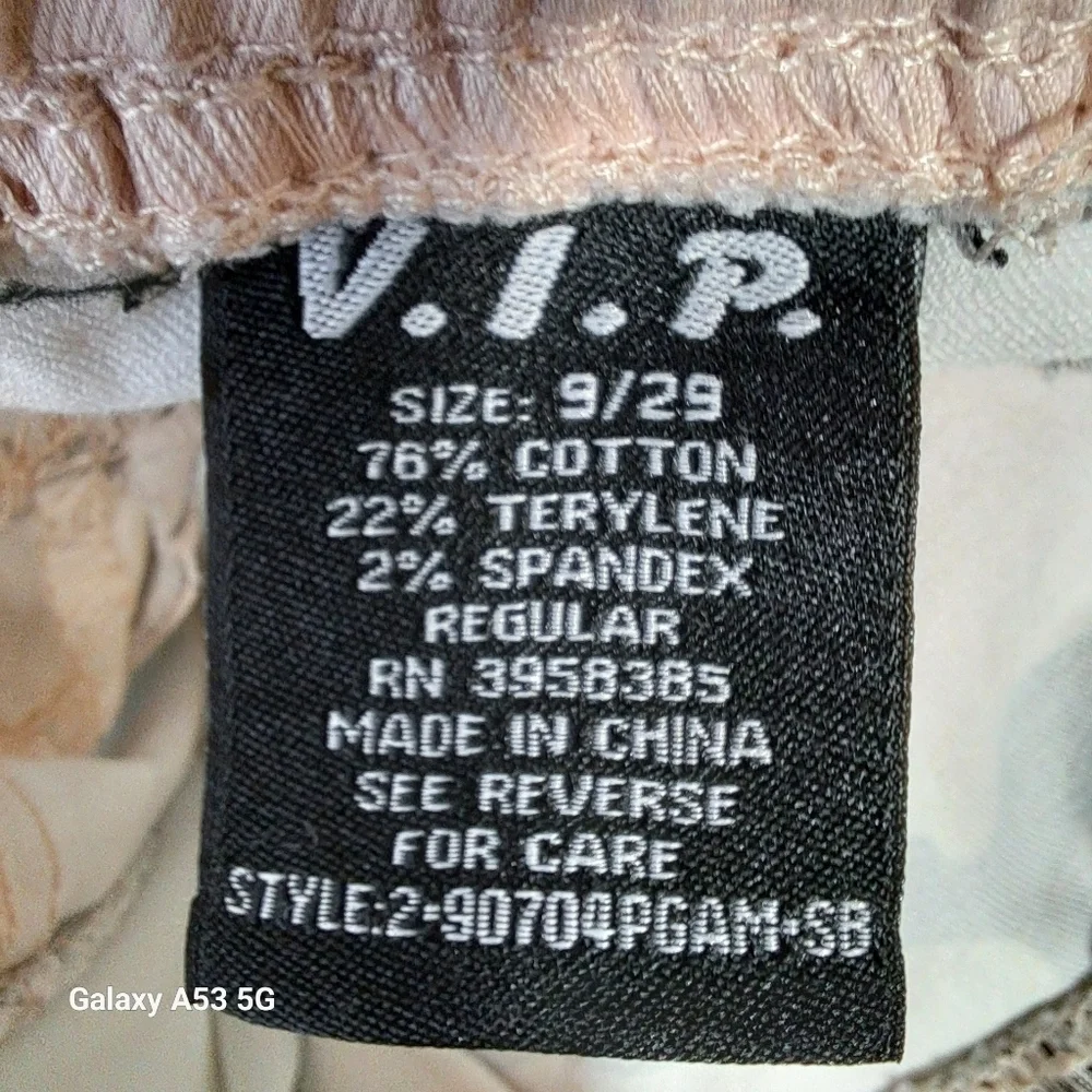 V.I.P. Pink, Black, Gray & White Pull On Cargo Jogger Pants Juniors Size 9